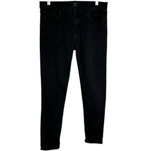 Just Black Skinny Jeans Womens 31 Black Rock 'n' Roll Dark Wash Mid-Rise Classic